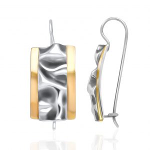 925er Silber Ohrringe Sterlingsilber mit Goldeinsätzen 9 Karat Ohrringe.