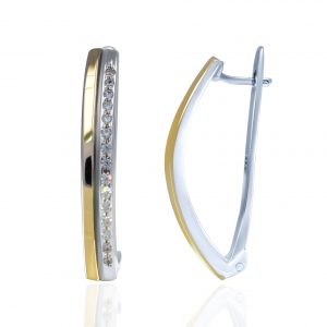 Gold-Silber-Ohrringe<br /><h4><span class="OYPEnA font-feature-liga-off font-feature-clig-off font-feature-calt-off text-decoration-none text-strikethrough-none">(925er Sterlingsilber, 9kt Gold & Cubic Zirkonia)</span></h4>