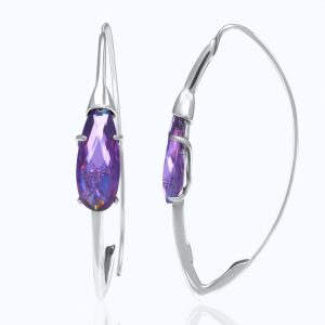 Tropfenförmige Silberohrringe <br /><h4><span class="OYPEnA font-feature-liga-off font-feature-clig-off font-feature-calt-off text-decoration-none text-strikethrough-none">(925er Sterlingsilber, & Cubic Zirkonia)</span></h4>