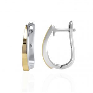 Ohrringe aus 925 Silber mit mit Goldeinsätzen 9 Karat