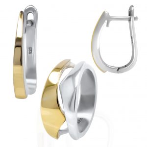 Klassisches Schmuck-Set mit Goldakzent<br /><h4><span class="OYPEnA font-feature-liga-off font-feature-clig-off font-feature-calt-off text-decoration-none text-strikethrough-none">(925er Sterlingsilber & 9kt Gold)</span></h4>