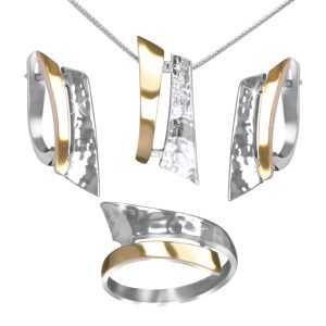 Gold & Silber - Schmuck-Set 2 in 1<br /><h4><span class="OYPEnA font-feature-liga-off font-feature-clig-off font-feature-calt-off text-decoration-none text-strikethrough-none">(925er Sterlingsilber & 9kt Gold)</span></h4>